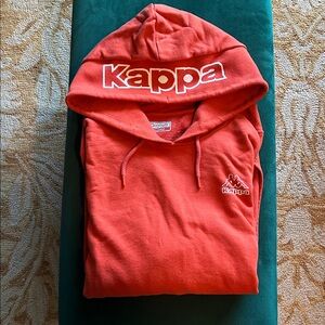 KAPPA orange hoodie with kappa brand band round hood. xxl fits like loose fit xl
